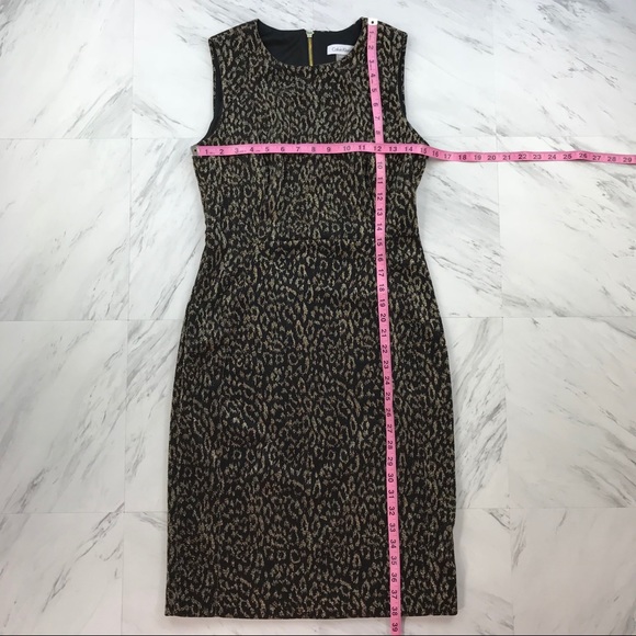 [Calvin Klein] Animal Print Dress Size 6 Womens Black Gold - Picture 6 of 6